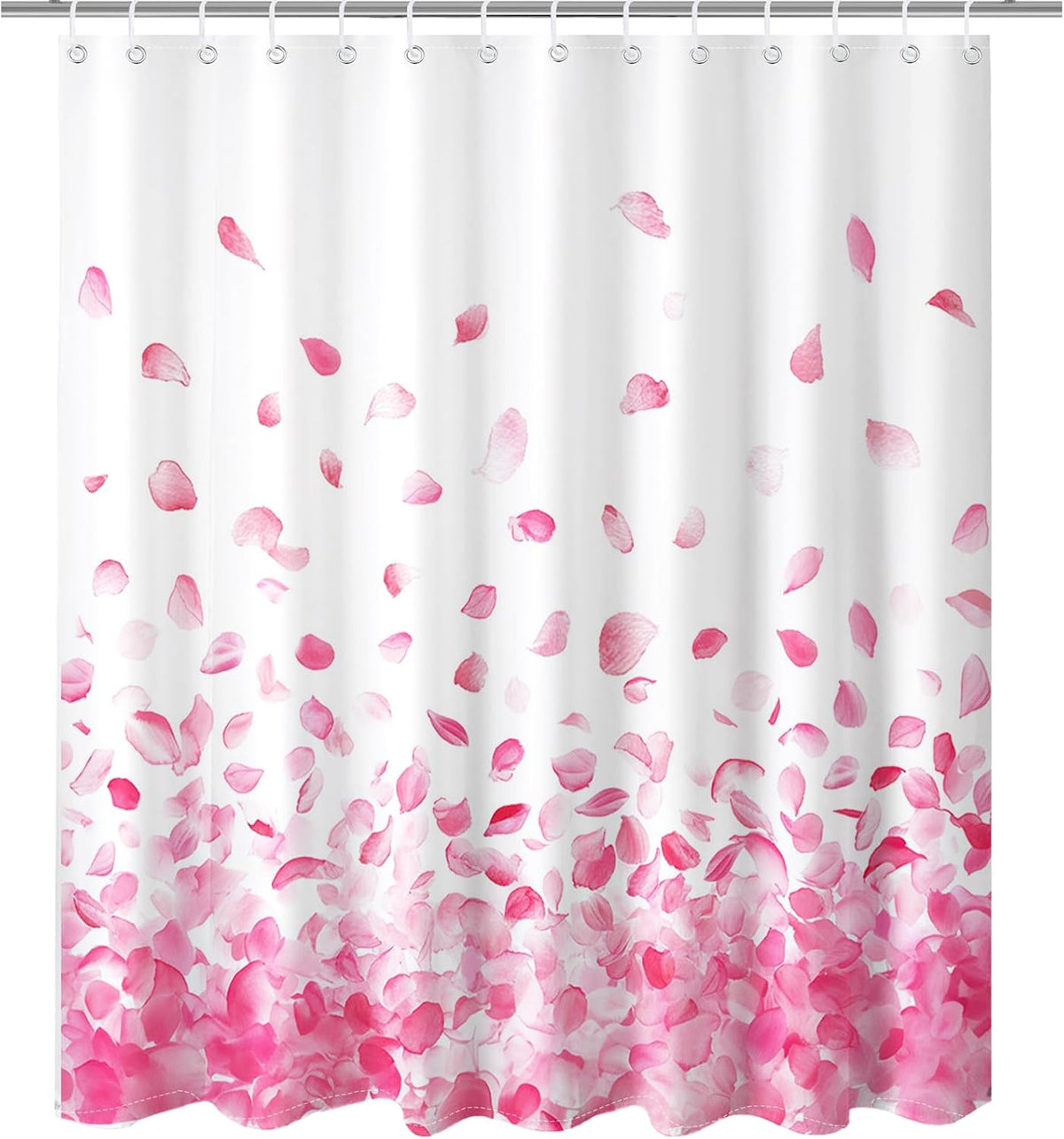 Pink Shower Curtain for Bathroom Romantic Pink Floral Petal Rain Shower Curtain for Pink Bathroom Decor Waterproof Fabric Bath Curtain 72 X 72 Inch