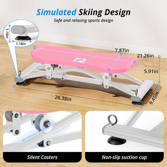 Balance Board with Resistance Bands, Versatile Rocking Stepper, Wobble Board Featuring LCD Monitor, 330 lbs High-Capacity Ski Twister Trainer for Full Body Exercise at Home