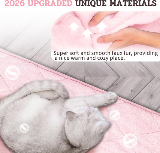 Self Warming Thermal Pet Mat for Dogs and Cats (Blush Pink, X-Large)