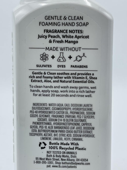 Bath and Body Works Gentle & Clean Foaming Hand Soap, 8.75 fl. oz. (Peach Bellini, 2-Pack)
