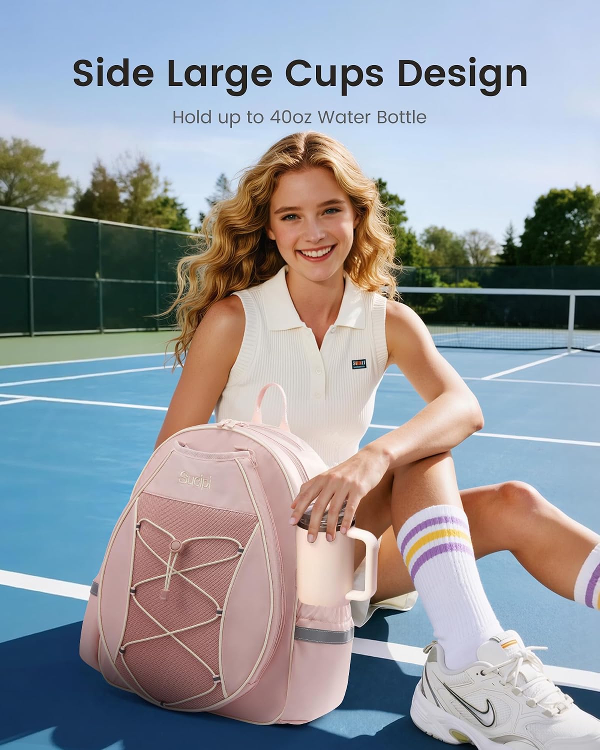 Tennis Bag, Quilted Tennis Bag for Women, Tennis Racket Backpack Bag