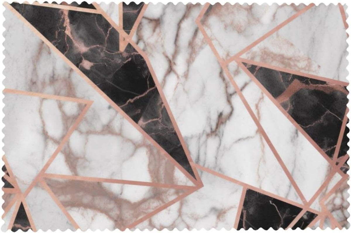 Placemats Set of 4, 12x18 Inch Heat Resistant Place Mats,Rose Gold Marble Print Table Protectors for Dining Table Party Kitchen Table Decor