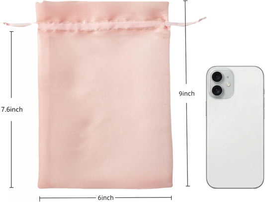 20 Pcs Pink Small Organza Bags 6X9 inch for Wedding Favors with Drawstring, Mini Mesh Gift Bags Jewelry Pouch for Candy Bridal Shower Party Favor Baby Shower Christmas