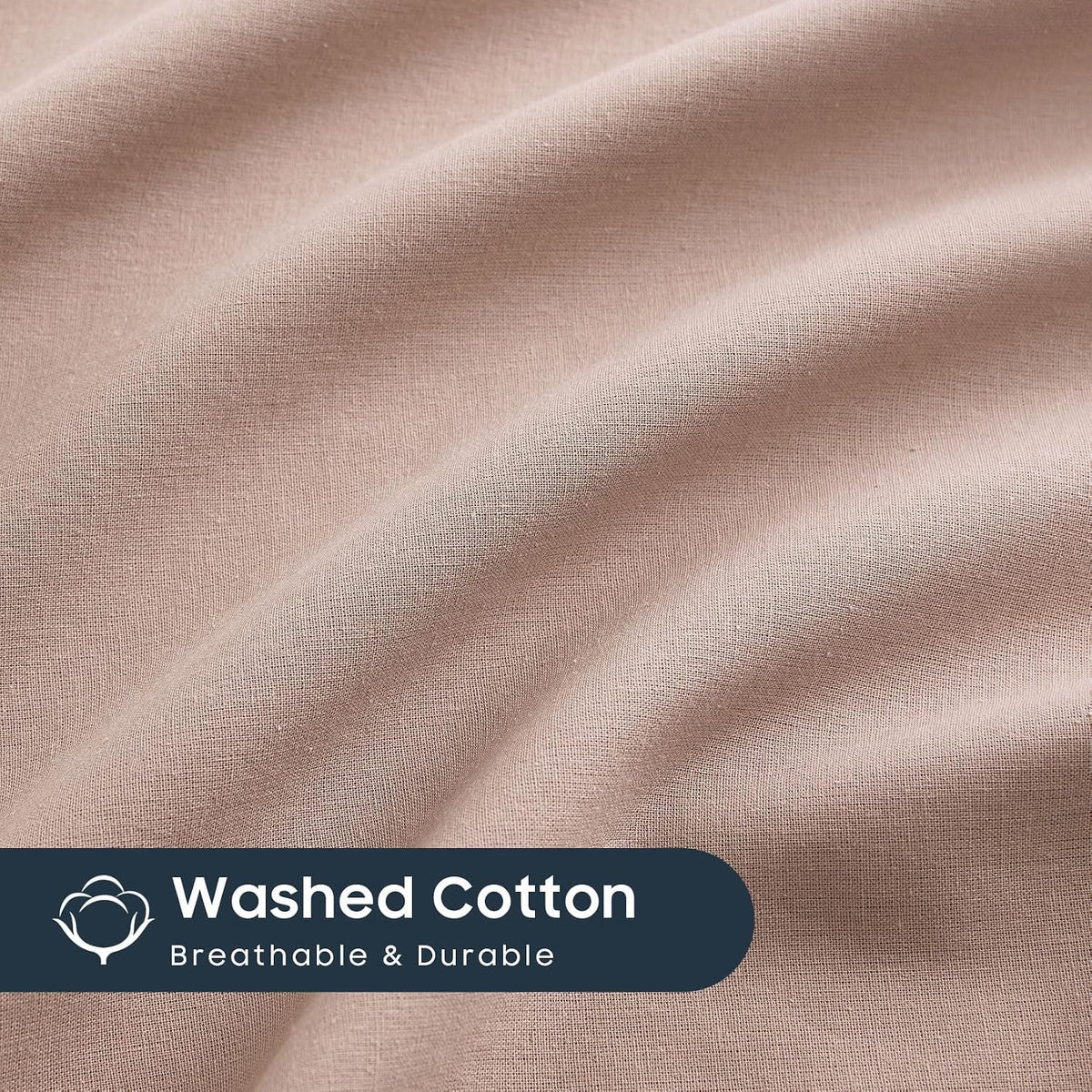 Cotton Pillow Cases, 100% Washed Cotton, Breathable Neutral Farmhouse, Set of 2 Pillowcases Pillow Shams Covers, Dusty Pink, Standard Size 20x26 Inches