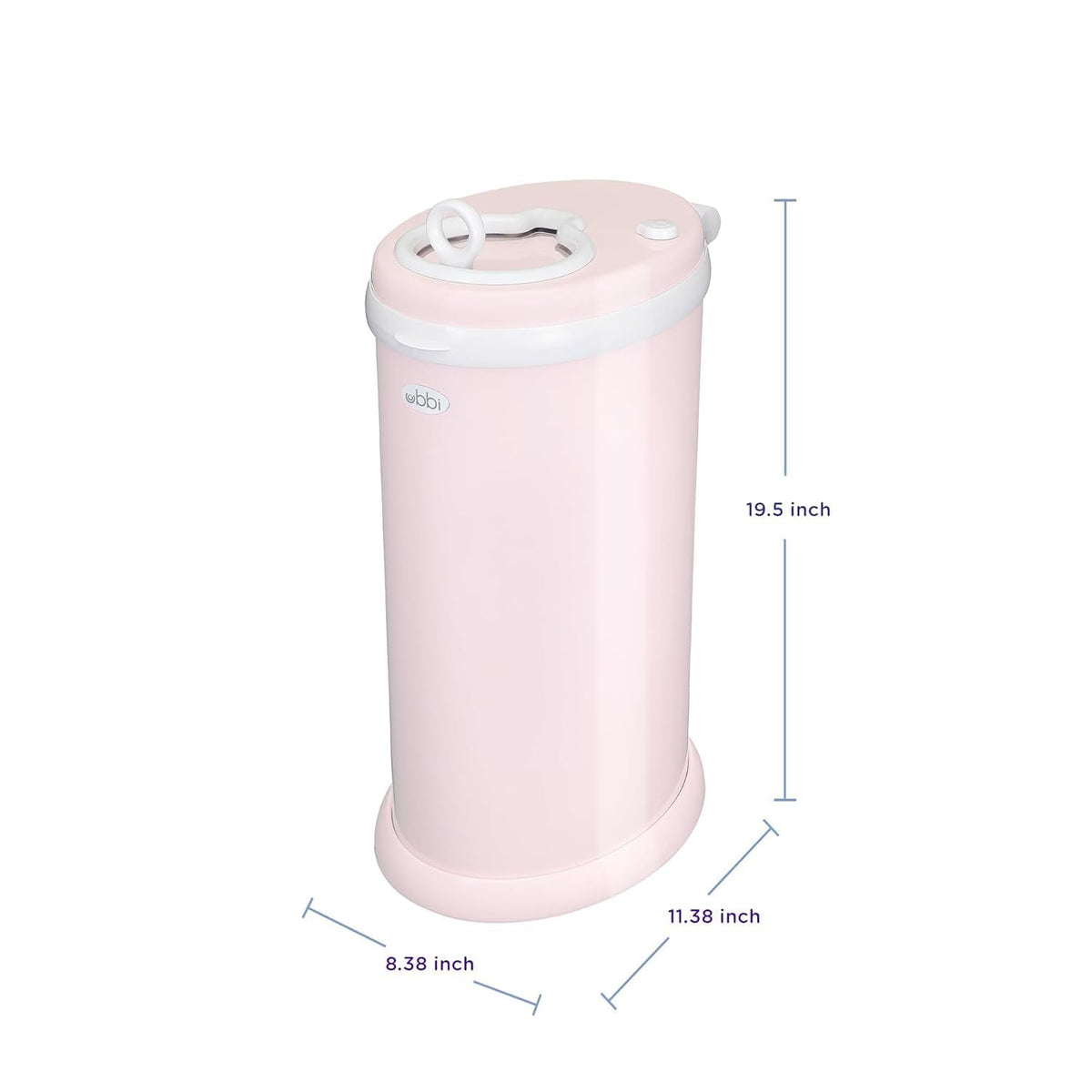 Stainless Steel Diaper Pail, No Special Bags, Odor-Locking, Blush Pink