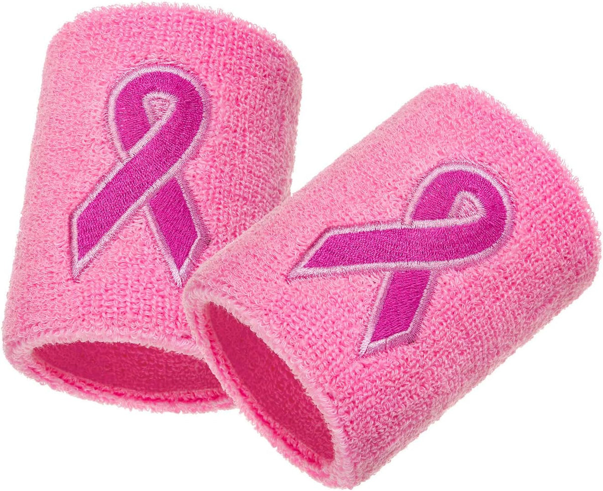12 Pack Pink Ribbon Wristbands Cancer Awareness