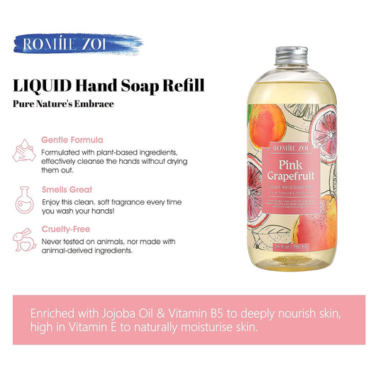 Liquid Hand Soap Refill, Pink Grapefruit, 750ml/26 FL OZ