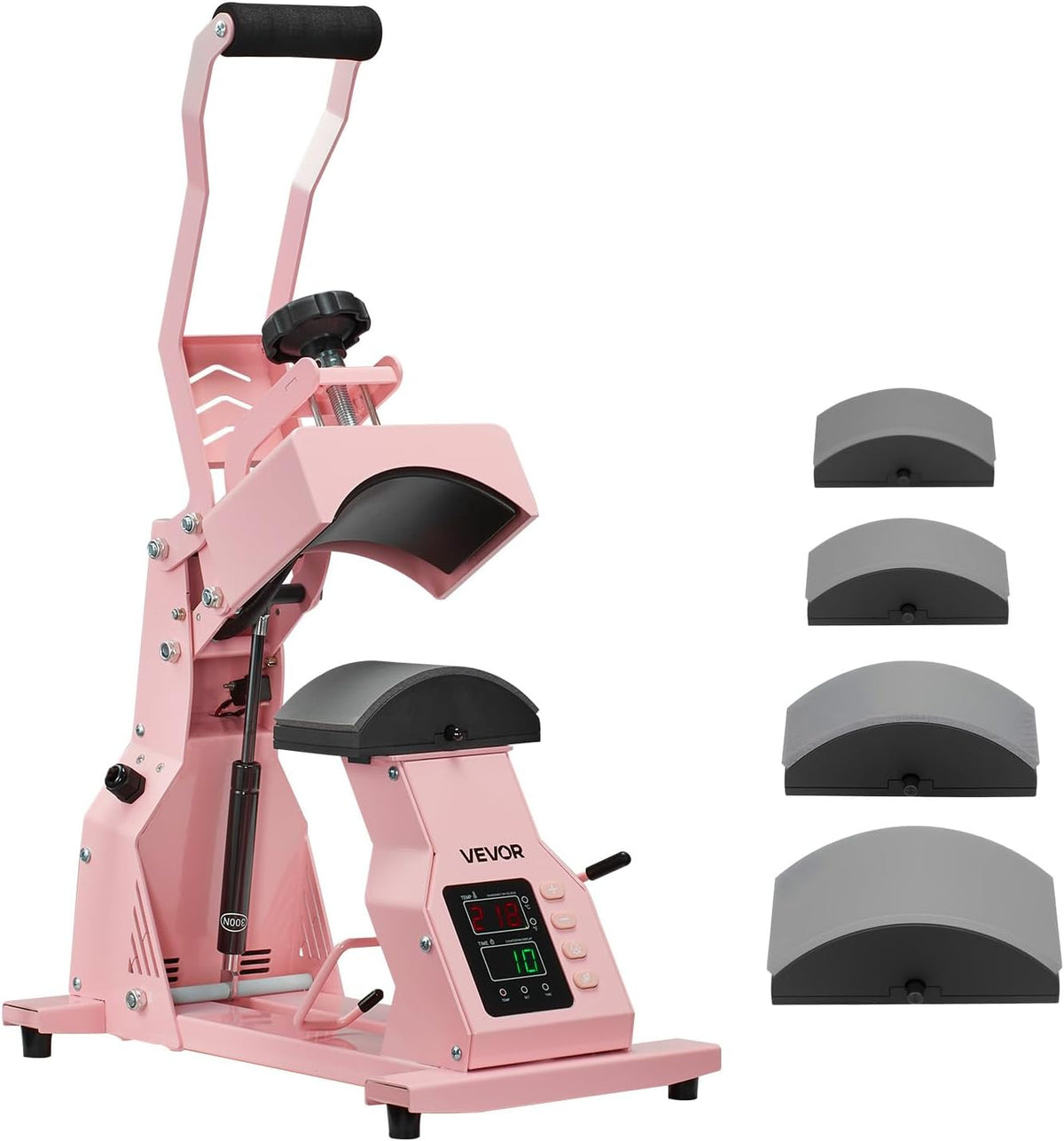 Hat Heat Press Machine, with 4pcs Interchangeable Platens, Precise Temperature and Time Control, Hat Press for HTV Iron On and Sublimation Projects, for Caps, Headbands, Cuffs, Face Masks, Pink