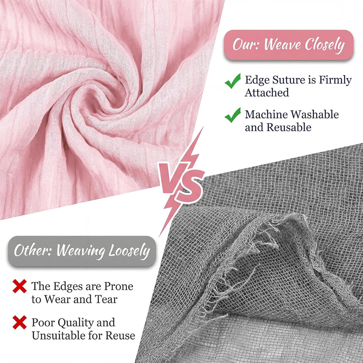 10 Pack Light Pink 17 x 108 Inch Cheesecloth Table Runner - Boho Gauze Sheer Fabric for Wedding Baby Shower Party Home Decor
