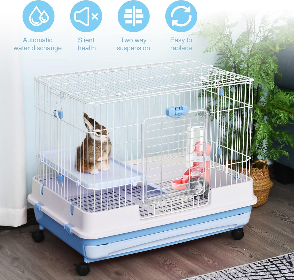 Rabbit Water Bottle No-Drip, Bunny Guinea Pig Water Dispenser(Pink)