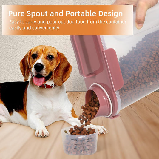 5Lbs/6Qt Airtight Pet Storage Container For Cat Dog Bird Food and Keep Fresh, Translucent Body, Upgraded Large Nozzle for Easy Pouring With Handle Design Easy to Carry When Going 2pack