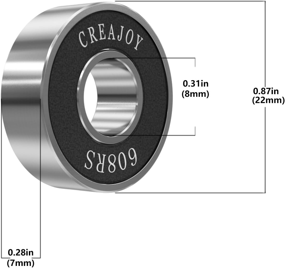 Skateboard Wheels 52mm 95A Set of 4 with Bearings