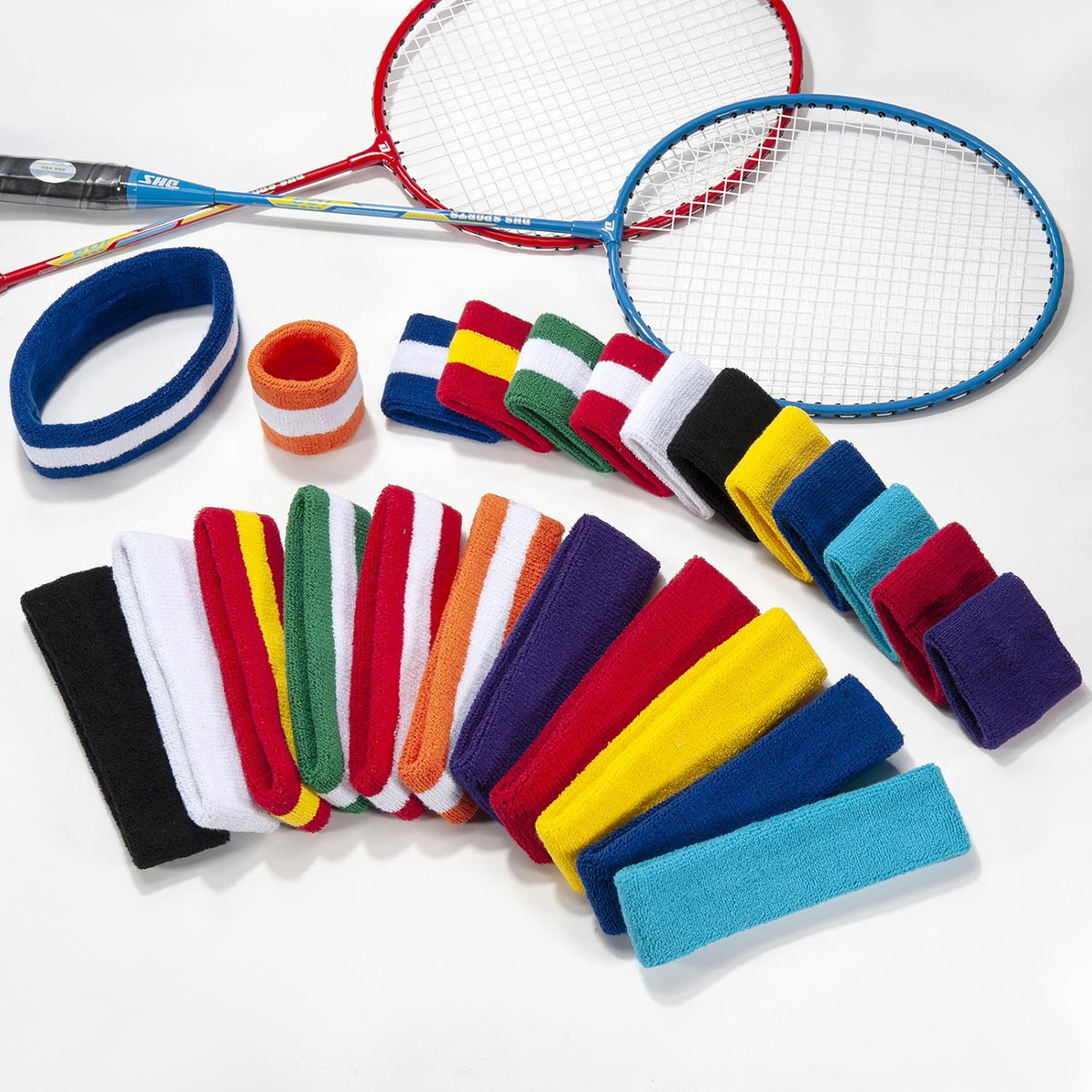 Kids Sweatbands Toddler Headband Wristband Set - Athletic Cotton Baby Sweat Band for Kids Youth Baby (1 Headband + 2 Wristbands)