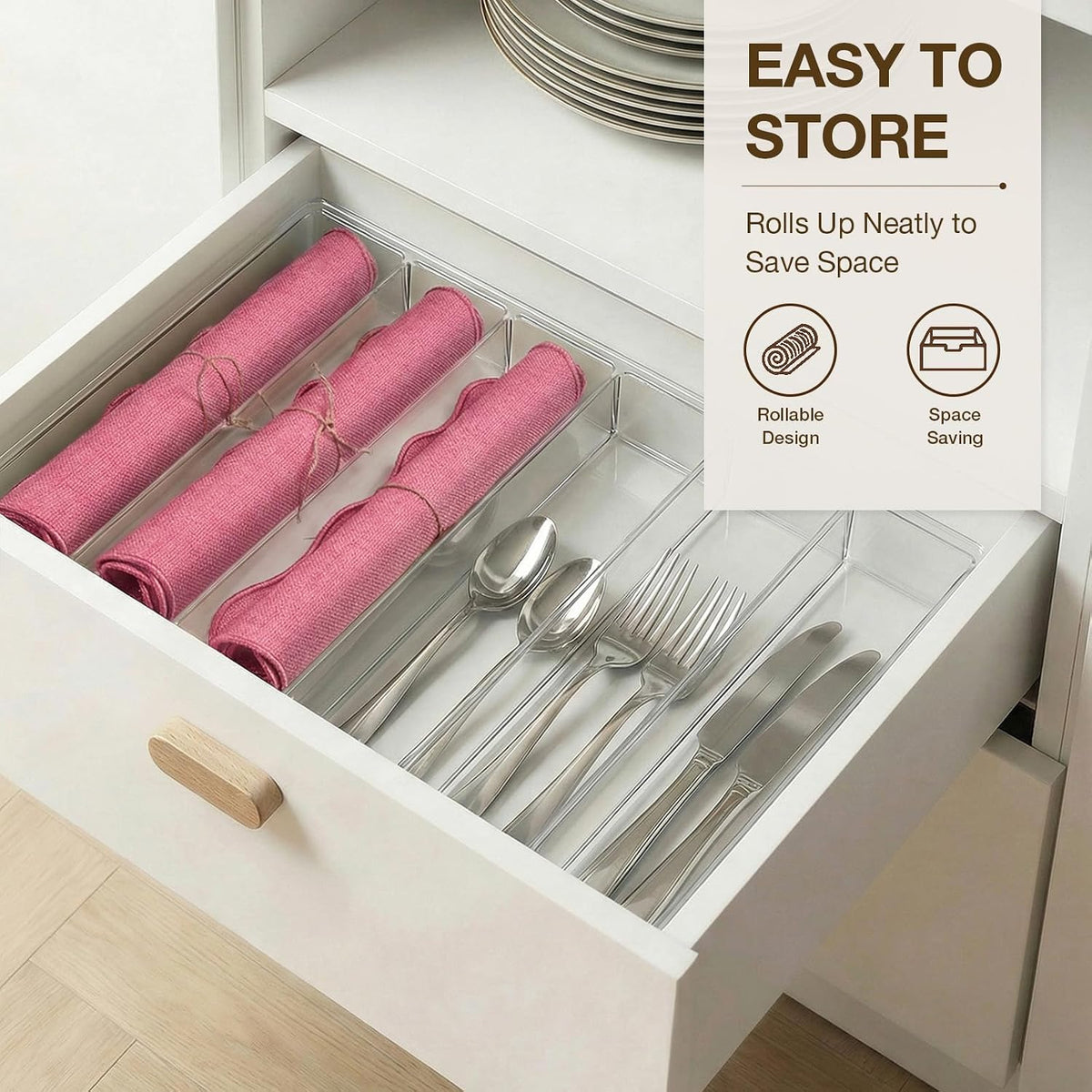Faux Linen Placemats Set of 6 Heat Resistant Non-Slip Stain Proof Table Mats for Kitchen Dining Elegant Decor Place Mats (Pink)