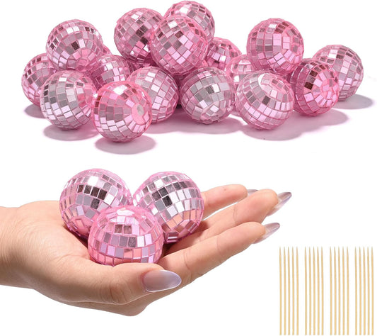 20PCS 1.6" Small Disco Ball Mirror Mini Hanging Glass Decoration