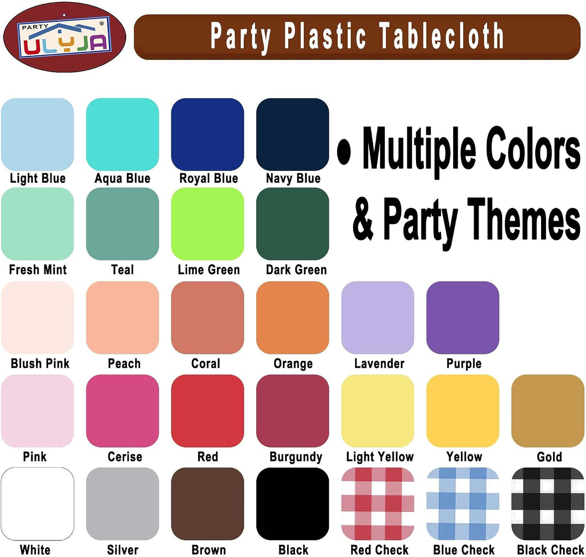 Peach Tablecloths Plastic 3-Pack Premium 54 Inches x 108 Inches Disposable Table Covers Decorative Table Cloths for Rectangle Tables