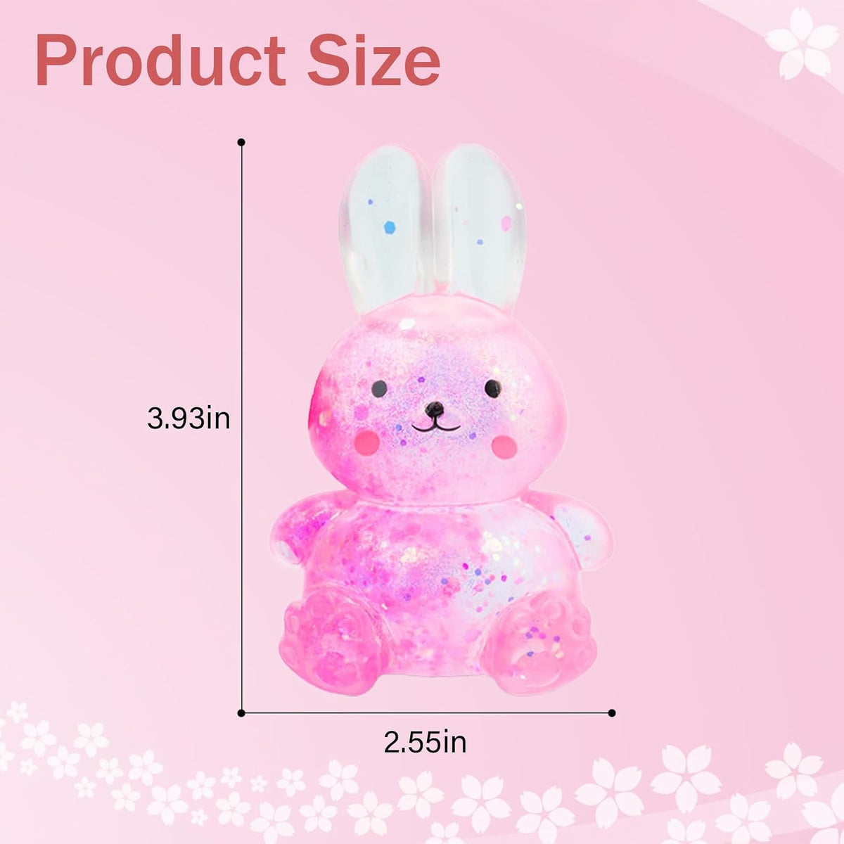 Squishy Fidget Stress Ball - Easter Basket Stuffers, Taba Squishies Squeeze Sensory Rabbit Toys, Rabbit Squishy Sugar Stress Ball Toys for Adult Kid, Glitter Rabbits Gift for Birthday Christmas