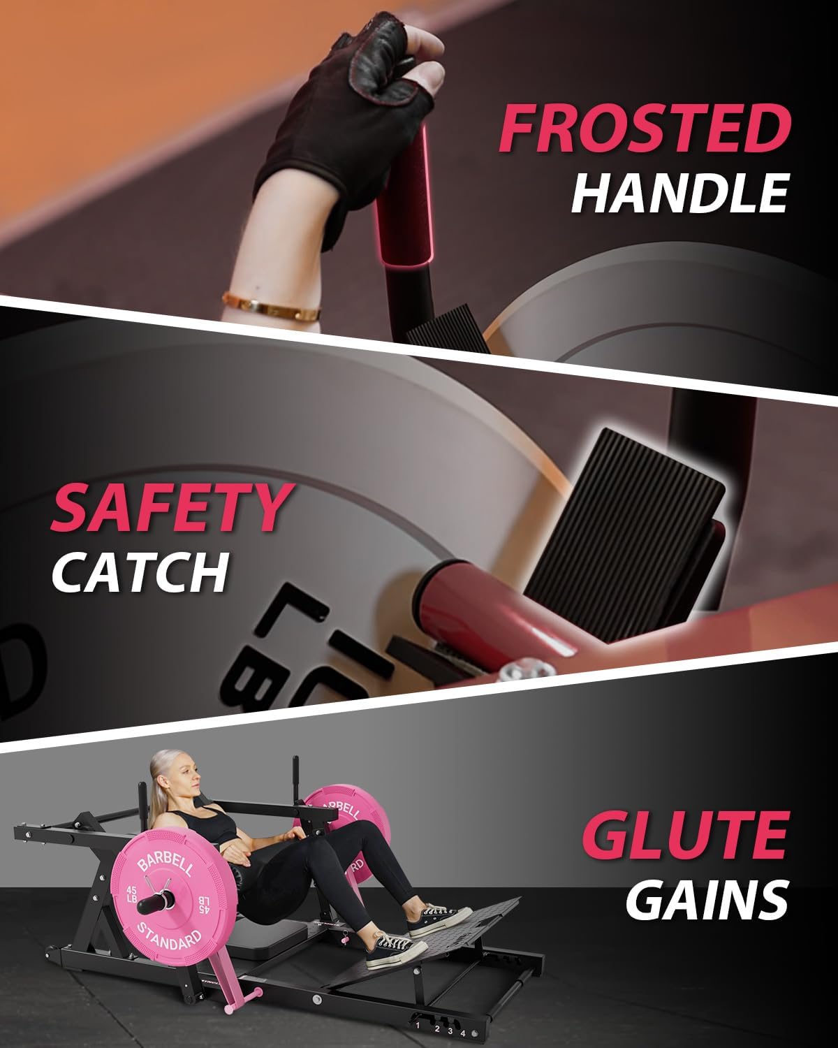 Hip Thrust Machine, 800LBS Plate-Loaded Glute Bridge Machine with Weight Holder, Heavy Duty Butt Exercise Equipment for Glute Muscles Building and Butt Shaping, Adjustable Footboard