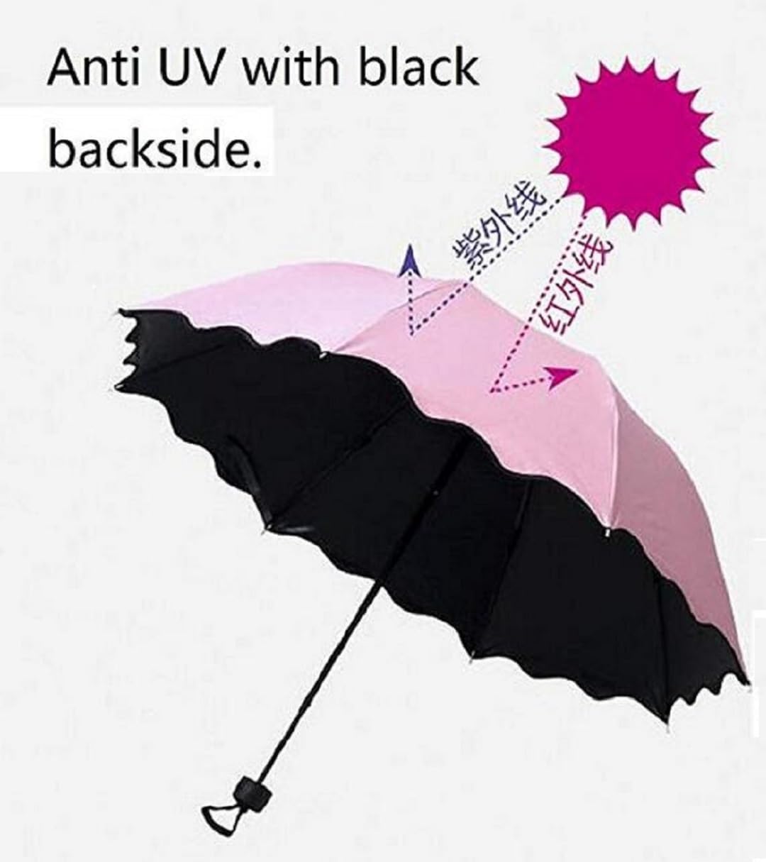 Travel Foldable compact Umbrellas Sun rain Umbrellas parasol with Met Water blomssom blooming material parasol