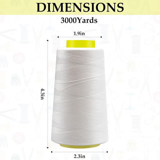 Serger Thread - 4 Cones x 3000 Yards (12,000 Yards Total) | 40S/2 Polyester All-Purpose Thread for Sergers, Overlock Machines, Quilting & Handcrafts (4 Pink)
