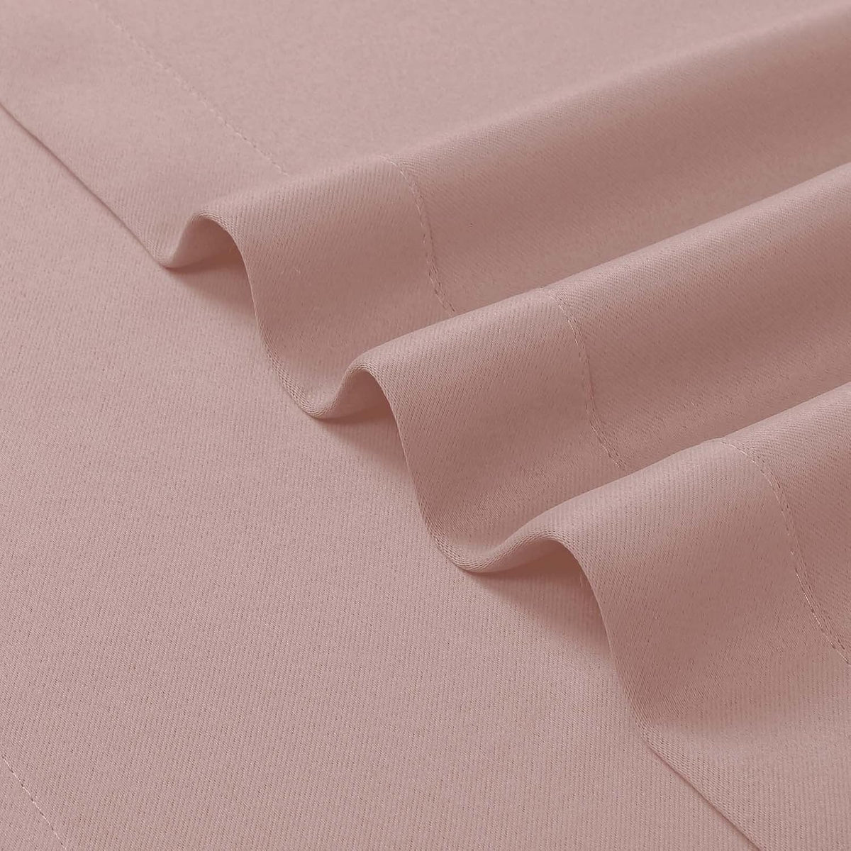 Blush Pink Valances for Window, Room Darkening Short Curtains for Kitchen Bedroom Living Room, Rod Pocket Top Small Window Treatment Valance RV Bunk Panels, 40Wx14L, 2 Pieces
