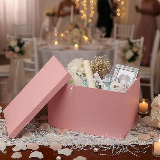 Extra Large Gift Box,17x11x11 Inches Pink Gift Boxes with Lids for Presents,11-inch Deep Gift Box for Wrapping Gifts.Ideal for Birthday,Weddings,Anniversary,Christmas or Business.