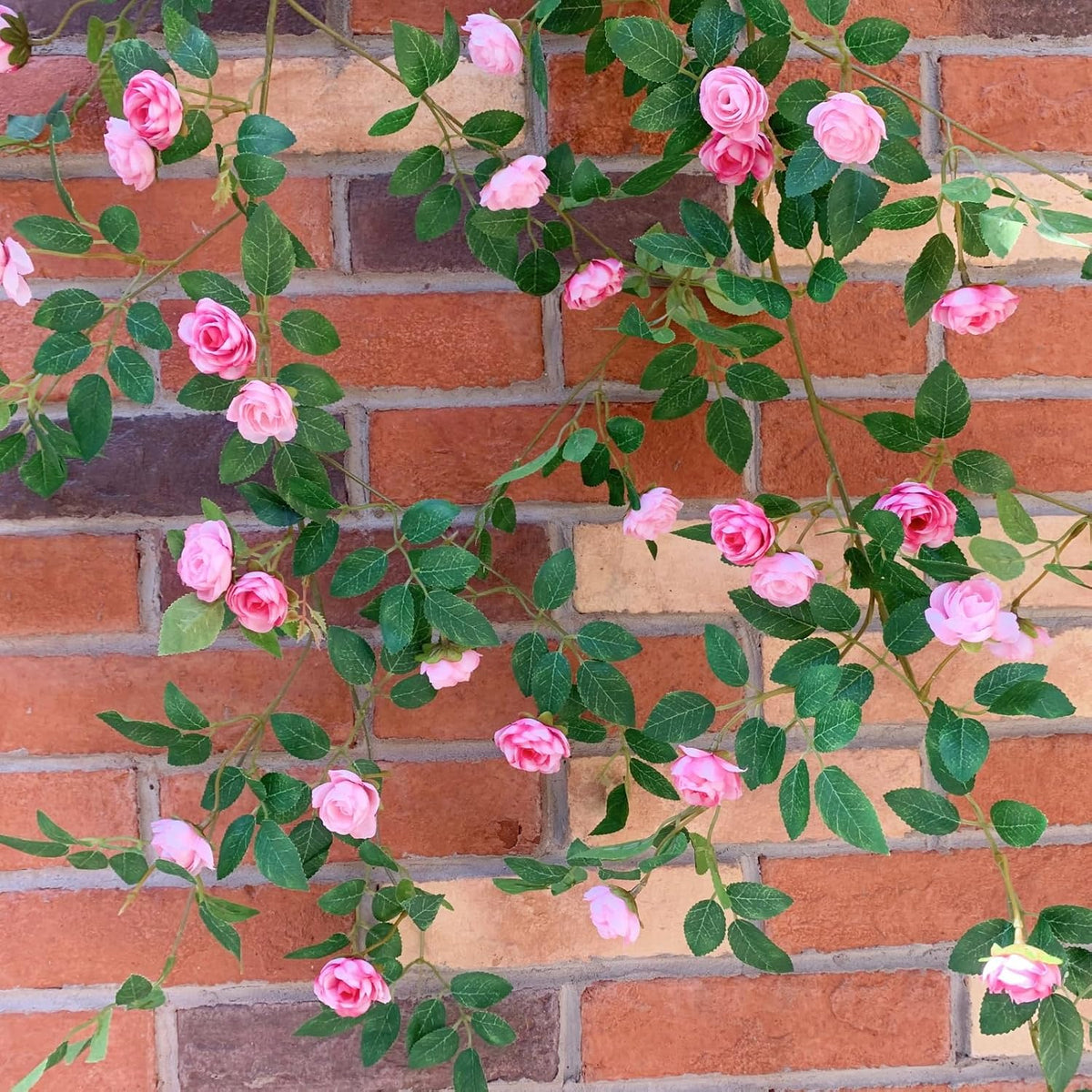 2X 6FT Fake Rose Garland, Flower Garland,Artificial Flower wild Rose Vine