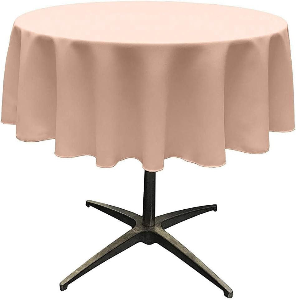 Inc, Tablecloth Round Coffee Table, 36" Round Tablecloth with 6" Drop (Peach)