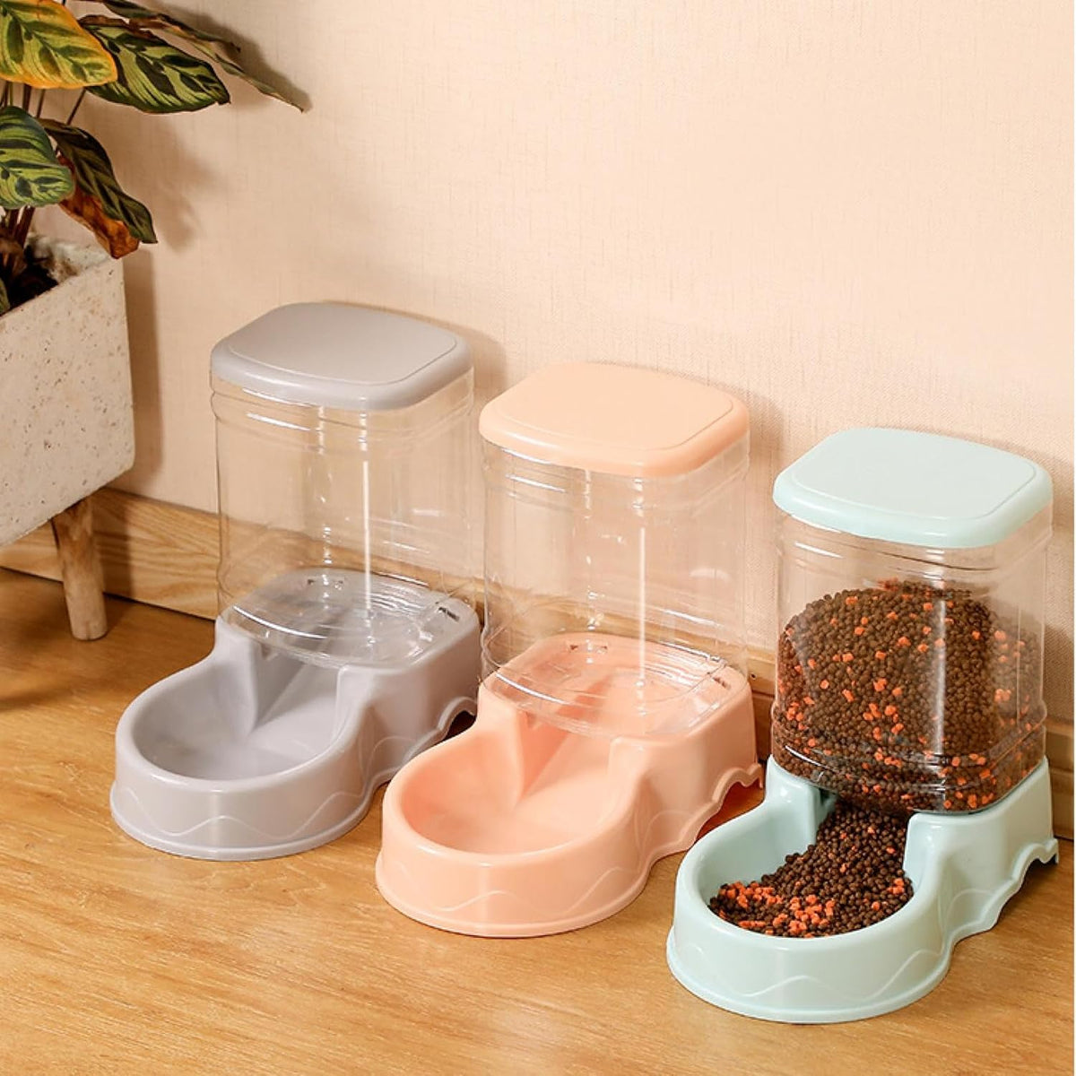 Pet Automatic Feeder Cat Drinking Bowl Cat Bowl Large Capacity Dog Bowl 3.8L Combo Food Storage Bucket Pet Supplies Pink Automatic Drinking Fountain