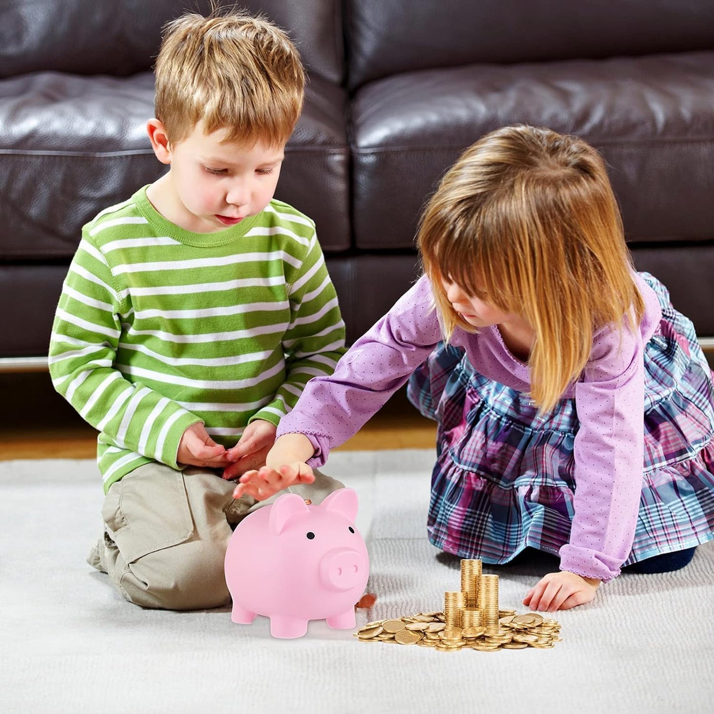Piggy Bank for Kids, Plastic Coin Bank, Unbreakable Money Banks, Cute Piggy Banks for Kids, First Money Box, Best Birthday Gifts Home Decoration(Pink)