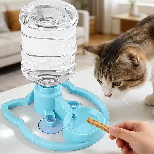 Cat Water Fountain Stand, Automatic Anti-Tipping Cat Water Bowl Kitten Waterbottle Basin Stand Pet WaterDispenser Station Fountain Rack for Indoor Cats, Puppy, Small Dogs Kitten Breed Balcony (Pink)