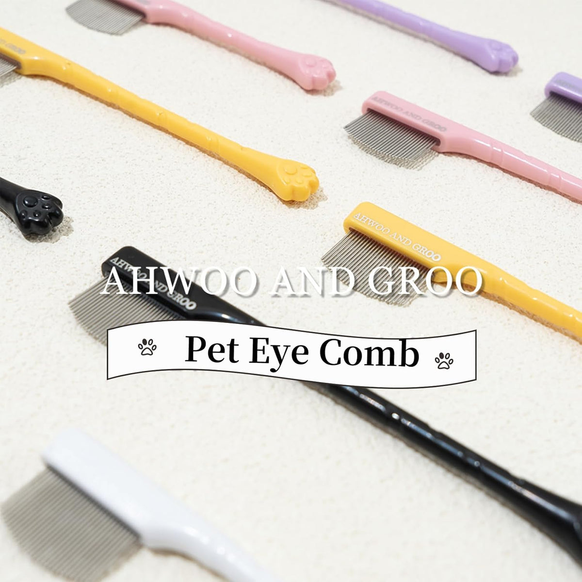 2 Pack Stainless Steel Dog Eye Comb, Puppy Flea Brush (Pink)