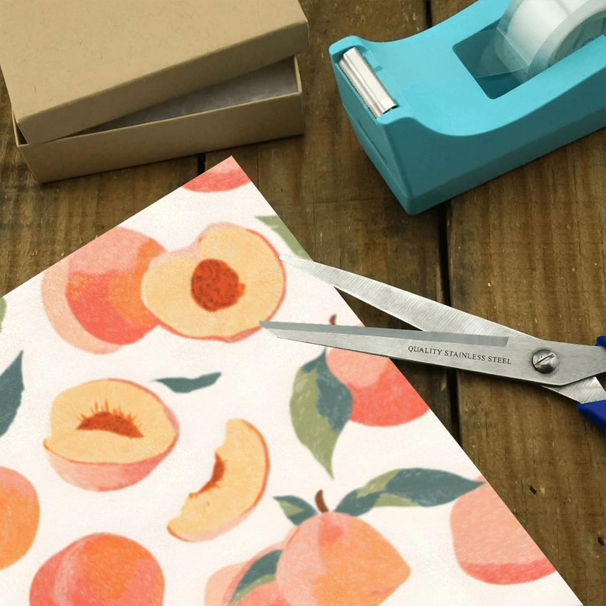 Pink Peaches Pattern Design Birthday Wrapping Paper Roll, Mini Roll Gift Wrap Perfect for Weddings, Brides, Holidays, Baby Showers - 58 x 22.8 inches
