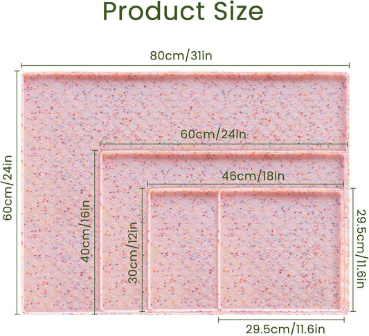Dog Food Mat Anti-Slip Dog Bowl Mats for Food and Water, Waterproof Pet Placemat Prevents Messy Spill to Floor, Silicone Puppy Feeding Tray for Small, Medium and Large Dogs Cats, Pink