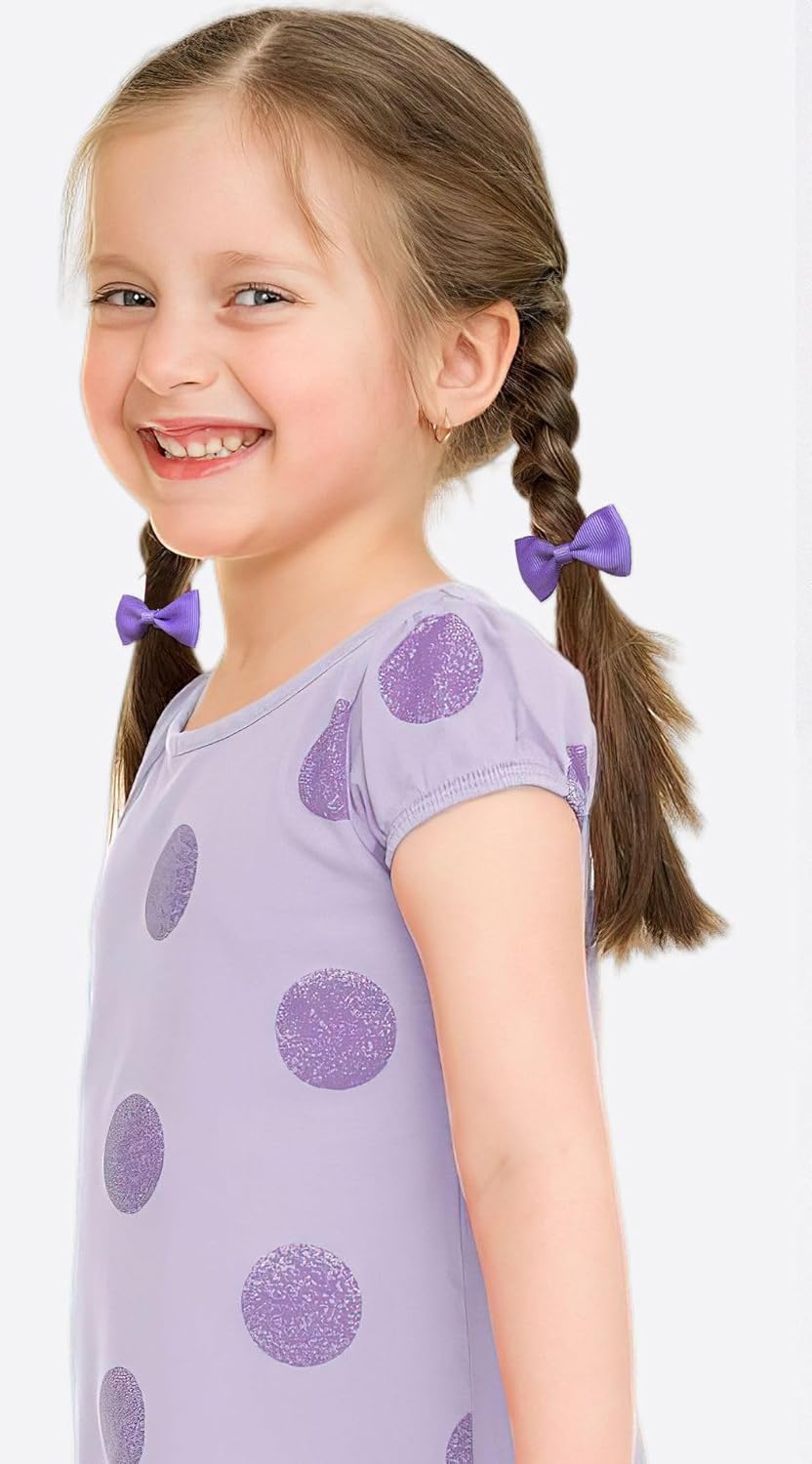 20Pcs Baby Girl Toddlers Hair Bows, Mini Elastic Hair Ties Accessories Bow Ponytail Holder Rubber Hair Bands for Girls Kids Teens (Pink, One Size)