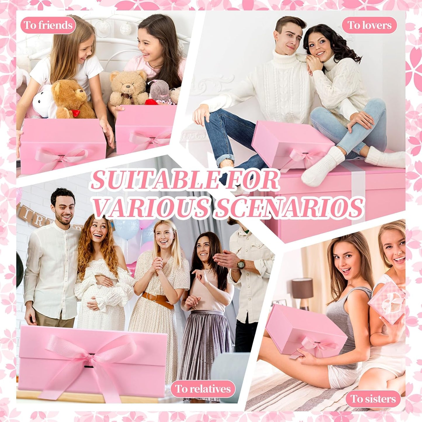 Pink Bow Gift Baskets for Teen Girls, Women Trendy Stuff Coquette Bow Teen Girl Birthday Self Care Box Gift for Her, Sister Friend Women Sweet 16th 18th 21st Box