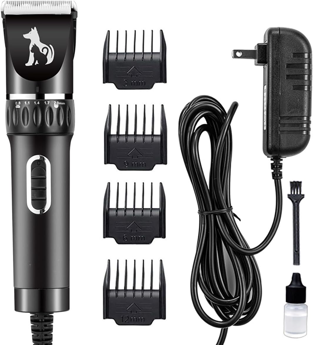 Professional Dog Clippers for Thick Coats - Heavy Duty Pet Grooming Clippers with Powerful Motor & Detachable Blades, Corded Hair Shears,Swiftly Trim Dogs, Cats, Sheep,Horses Dense Fur