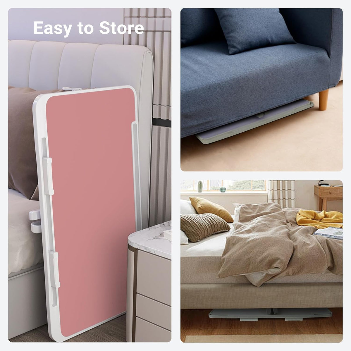 Adjustable Laptop Lap Desk with Cooling Fan USB Light for Adults 60x40cm,Pink