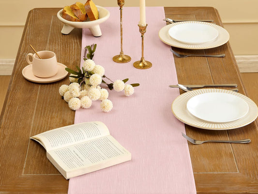 Pink Table Runner Seasonal Fall Summer Table Runners 72 Inches Long Pink Spring Farmhouse Rustic Washable Table Runner Kitchen Dining Table Decoration for Home Party Decor 13x72 Inches