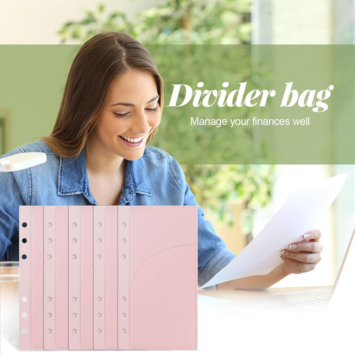 10 Pcs A6 Binder Pockets with No Zipper Two Pockets Budget Envelopes