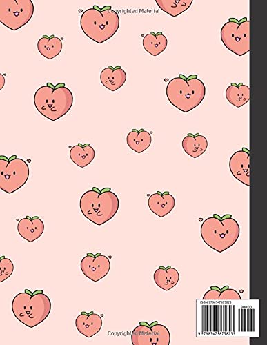 Notebook: cute peach composition notebook | narrow ruled Lined Paper Notebook Journal | 120 pages 8.5x11 | gift for woman and girls