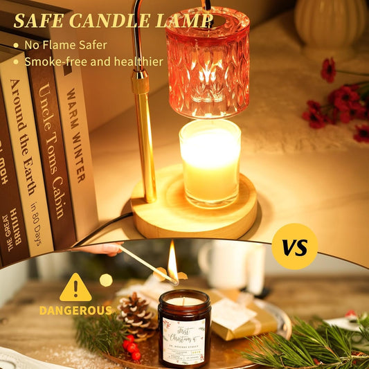 Candle Warmer Lamp with Timer, Pink Birthday Gifts for Women Home Decor