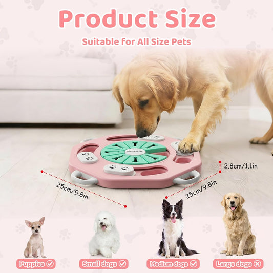MateeyLife Dog Puzzle Toy for Smart Dogs, Mental Stimulation Dog Enrichment Toys, Treat Dispensing Dog Toys to Keep Them Busy for Small and Medium Dogs, IQ Training Puzzle Feeder, Level-1 (Pink)