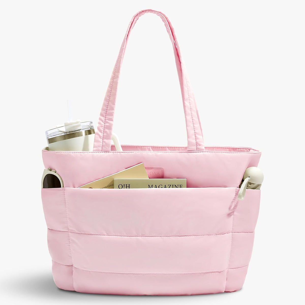 Puffer Tote Bag for Women, Large Travel Bag, Multiple Compartments for Work, Study, Gym, 20L, Fits 15.6'' Laptop