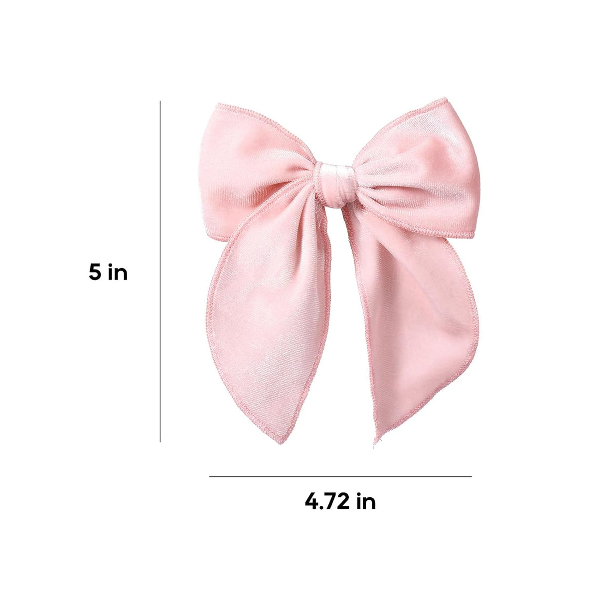 Light Pink Velvet Ribbon Linen Hair Bow Clips 5" Large Velvet Fable Bow Alligator Barrettes Hairpins for Toddler Teens Baby Girls Kids Ponytail Knot Bows Hair Accessory Valentines Gift
