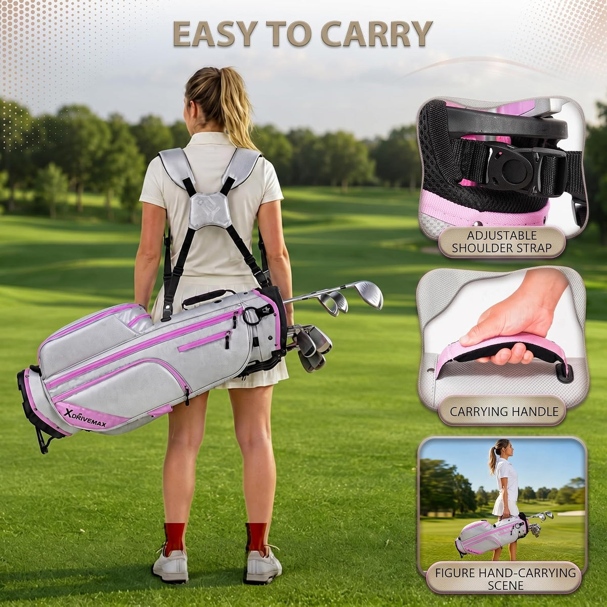 Men's & Women's Complete Golf Clubs Set (11-Piece Package), Lightweight Graphite/Steel Shafts, 460cc Driver, 3 Wood, Hybrid, 5-9 Iron+PW+SW, Blade Putter, Deluxe Stand Bag (Right/Left Hand)
