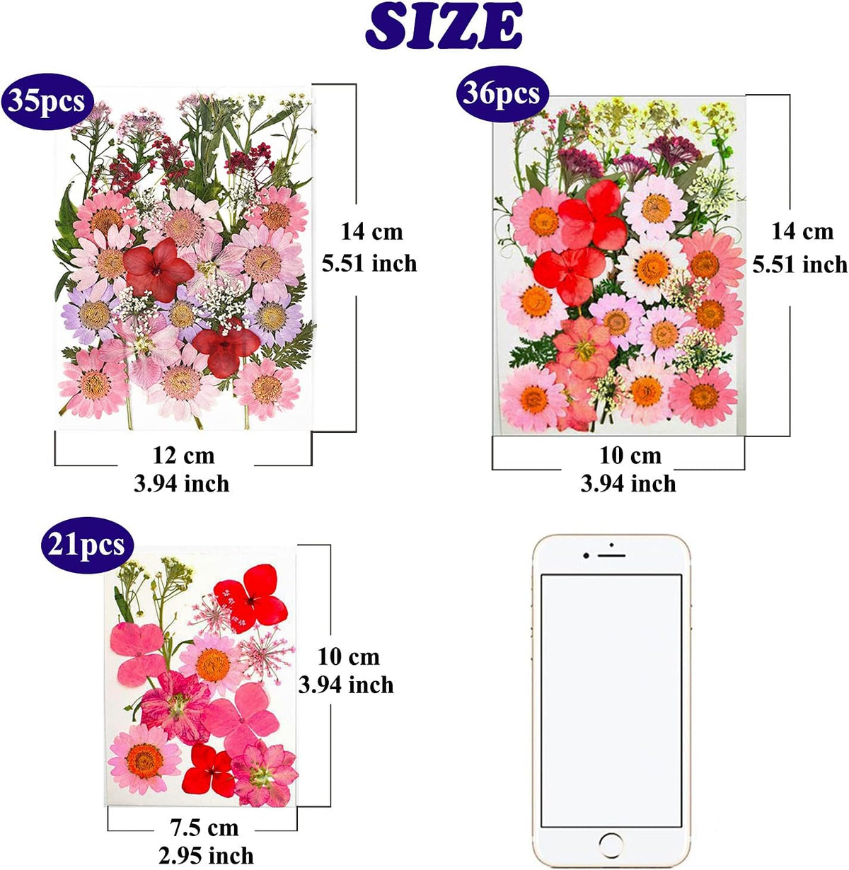 83 Pcs Pink Real Dried Pressed Flowers Natural Leave Petals for DIY Resin Molds Candle Jewelry Nail Crafts