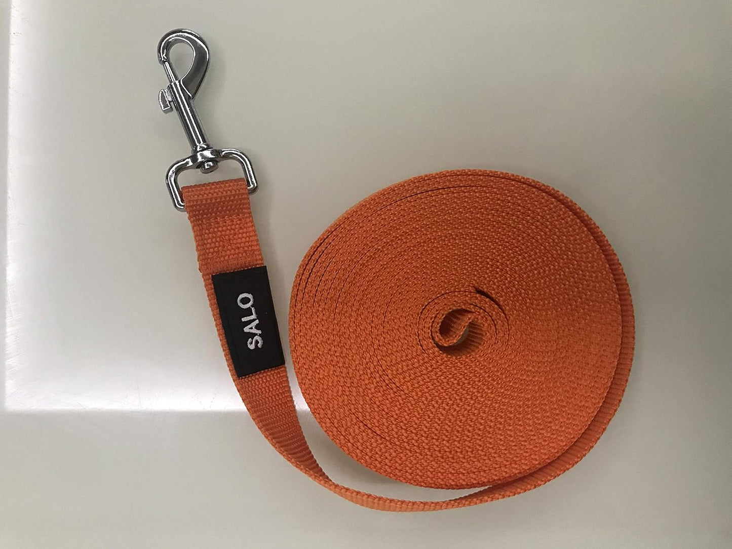 SALO Nylon Training Dog Leash for Small Medium Large Dogs, 1 Inch Wide, 20ft 30ft 40ft 50ft Long Leash Dog/Puppy Lead for Obedience Recall Training, Camping, or Backyard (20 Foot, Orange)