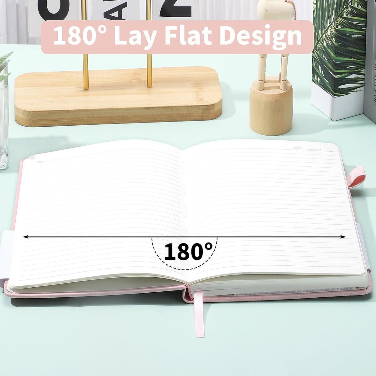 160 Pages A5 Lined Journal Notebook, Hardcover Writing Pad, Pink