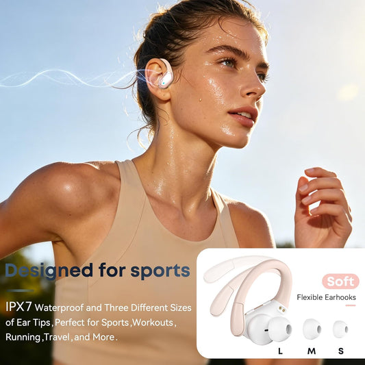 Wireless Earbuds, Sports Bluetooth Headphones, 80Hrs Playtime Ear Buds with LED Power Display, Noise Canceling Headset, IPX7 Waterproof Earphones for Workout/Running